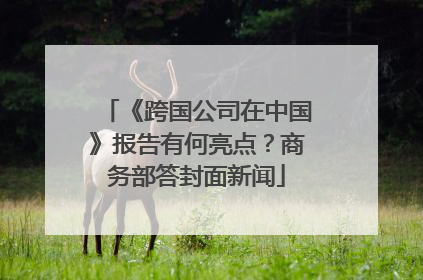 《跨国公司在中国》报告有何亮点？商务部答封面新闻