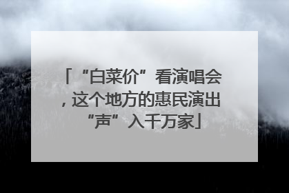 “白菜价”看演唱会，这个地方的惠民演出“声”入千万家
