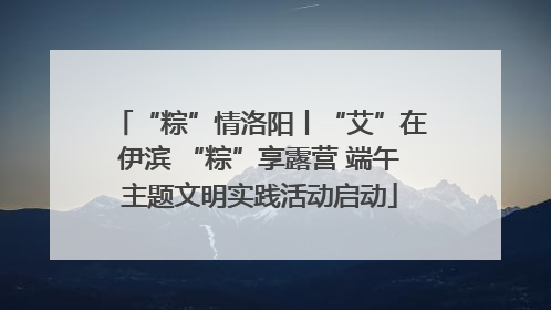 “粽”情洛阳丨“艾”在伊滨 “粽”享露营 端午主题文明实践活动启动