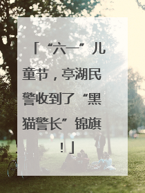 “六一”儿童节，亭湖民警收到了“黑猫警长”锦旗！