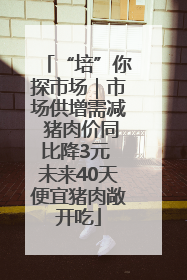 “培”你探市场｜市场供增需减 猪肉价同比降3元 未来40天便宜猪肉敞开吃