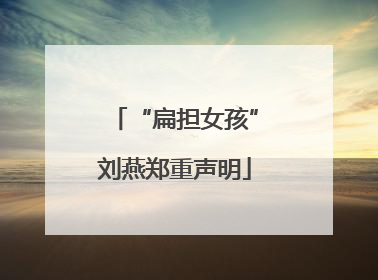 “扁担女孩”刘燕郑重声明