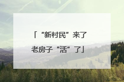 “新村民”来了 老房子“活”了