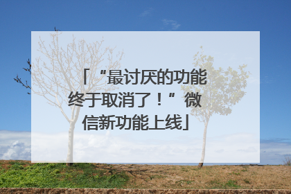 “最讨厌的功能终于取消了！”微信新功能上线