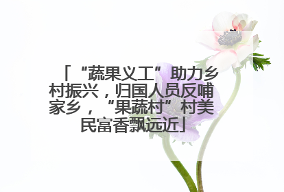 “蔬果义工”助力乡村振兴，归国人员反哺家乡，“果蔬村”村美民富香飘远近