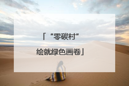 “零碳村” 绘就绿色画卷