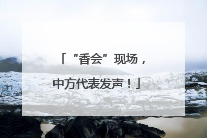 “香会”现场，中方代表发声！