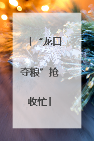 “龙口夺粮”抢收忙