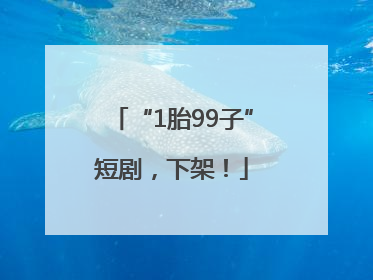 “1胎99子”短剧，下架！