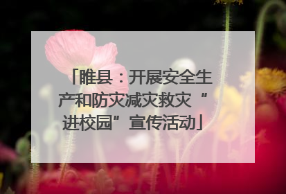 睢县：开展安全生产和防灾减灾救灾“进校园”宣传活动