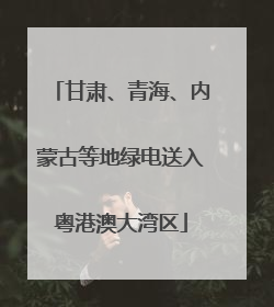 甘肃、青海、内蒙古等地绿电送入粤港澳大湾区