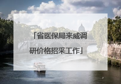 省医保局来威调研价格招采工作