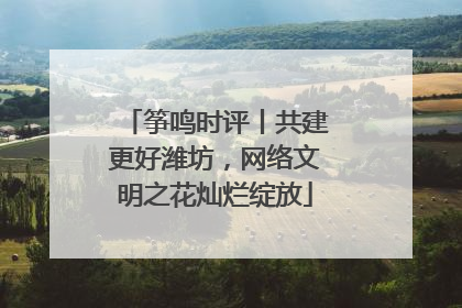 筝鸣时评丨共建更好潍坊，网络文明之花灿烂绽放