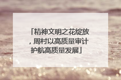 精神文明之花绽放，周村以高质量审计护航高质量发展