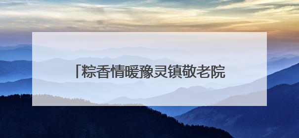 粽香情暖豫灵镇敬老院 端午敬老意满桑榆