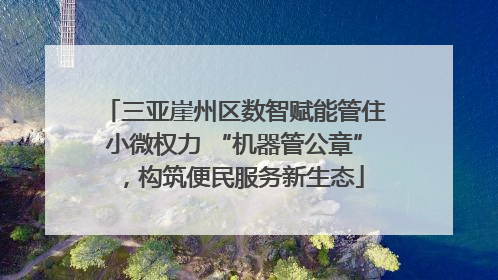 三亚崖州区数智赋能管住小微权力 “机器管公章”，构筑便民服务新生态