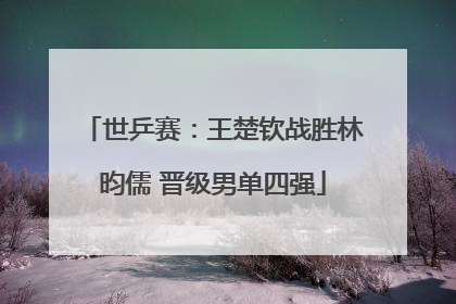 世乒赛：王楚钦战胜林昀儒 晋级男单四强