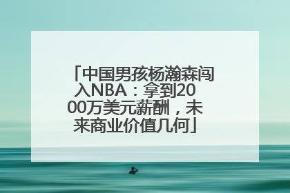 中国男孩杨瀚森闯入NBA：拿到2000万美元薪酬，未来商业价值几何