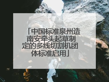 中国标准泉州造 南安牵头起草制定的多线切割机团体标准启用