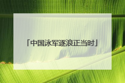 中国泳军逐浪正当时