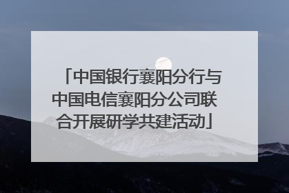 中国银行襄阳分行与中国电信襄阳分公司联合开展研学共建活动