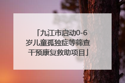 九江市启动0-6岁儿童孤独症等筛查干预康复救助项目