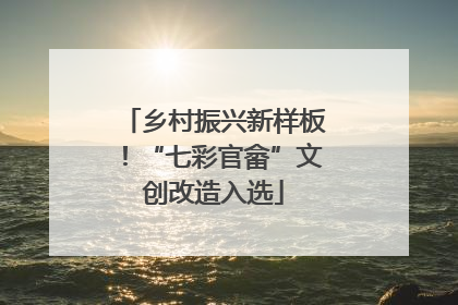 乡村振兴新样板！“七彩官畲”文创改造入选