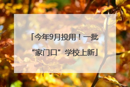 今年9月投用！一批“家门口”学校上新