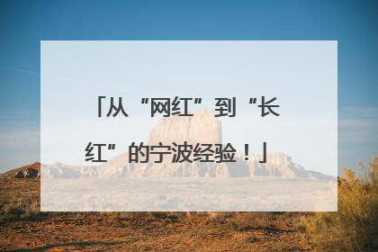 从“网红”到“长红”的宁波经验！