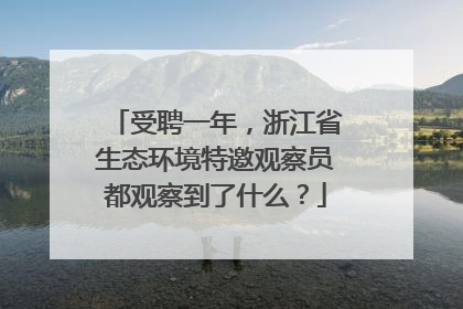 受聘一年，浙江省生态环境特邀观察员都观察到了什么？