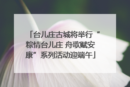 台儿庄古城将举行“粽情台儿庄 舟歌赋安康”系列活动迎端午