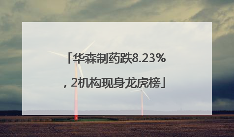 华森制药跌8.23%，2机构现身龙虎榜