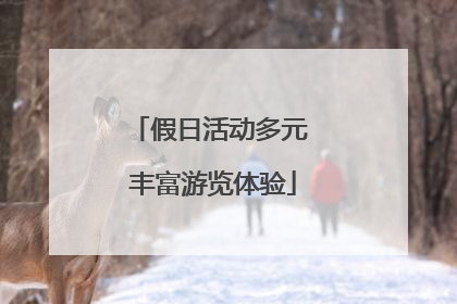 假日活动多元 丰富游览体验