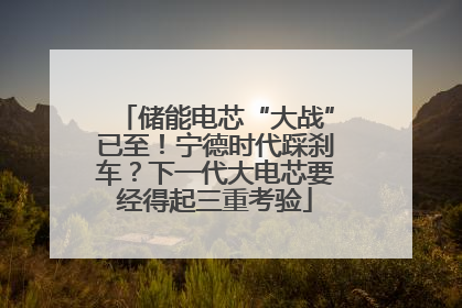 储能电芯“大战”已至！宁德时代踩刹车？下一代大电芯要经得起三重考验