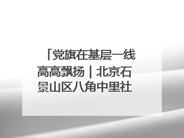 党旗在基层一线高高飘扬｜北京石景山区八角中里社区党委：用脚步丈量民生