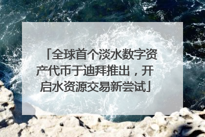 全球首个淡水数字资产代币于迪拜推出，开启水资源交易新尝试