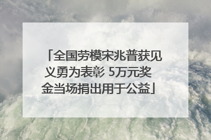 全国劳模宋兆普获见义勇为表彰 5万元奖金当场捐出用于公益