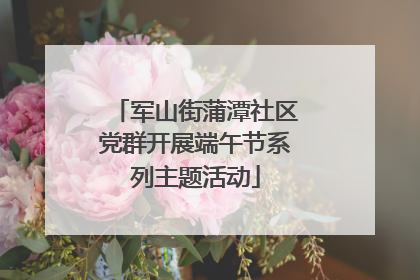 军山街蒲潭社区党群开展端午节系列主题活动