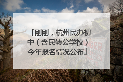 刚刚，杭州民办初中（含民转公学校）今年报名情况公布