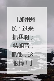 加州州长：过来抓我啊；特朗普：抓他，这很棒！