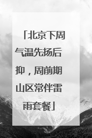 北京下周气温先扬后抑，周前期山区常伴雷雨套餐