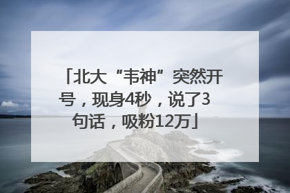 北大“韦神”突然开号，现身4秒，说了3句话，吸粉12万