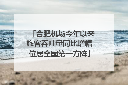 合肥机场今年以来旅客吞吐量同比增幅位居全国第一方阵