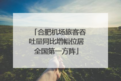 合肥机场旅客吞吐量同比增幅位居全国第一方阵