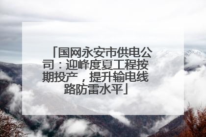 国网永安市供电公司：迎峰度夏工程按期投产，提升输电线路防雷水平