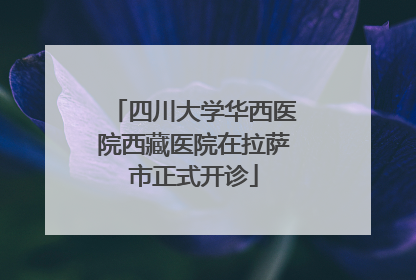 四川大学华西医院西藏医院在拉萨市正式开诊