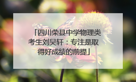 四川荣县中学物理类考生刘昊轩：专注是取得好成绩的前提