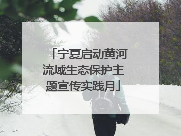 宁夏启动黄河流域生态保护主题宣传实践月