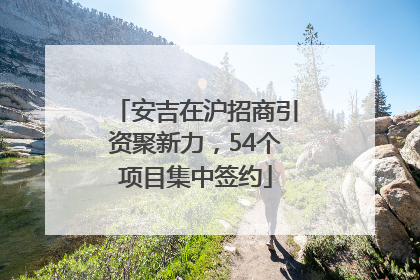 安吉在沪招商引资聚新力，54个项目集中签约