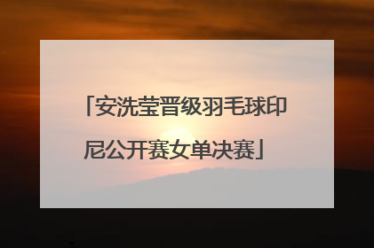 安洗莹晋级羽毛球印尼公开赛女单决赛